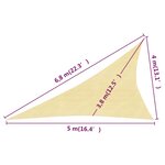 vidaXL Voile d'ombrage 160 g/m²Beige 4x5x6 8 m PEHD