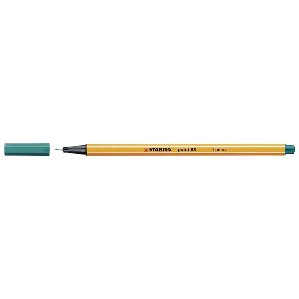 Stylo-feutre point 88 pointe fine 0 4 mm turquoise x 10 stabilo