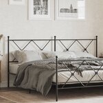 vidaXL Tête de lit métal noir 180 cm