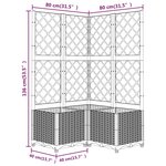 vidaXL Jardinière avec treillis Marron 80x80x136 cm PP