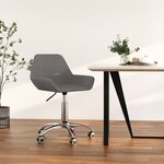 vidaXL Chaise pivotante de salle à manger Gris foncé Tissu