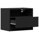 vidaXL Tables de chevet murales avec lumières LED 2 Pièces noir