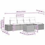 vidaXL Ensemble de canapé de jardin 6 Pièces Beige Poly rotin