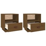 vidaXL Tables de chevet 2Pièces Marron miel 40x34x45cm Bois de pin massif