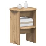 vidaXL Meuble d'appoint 2 pc Chêne Artisanal Ø40 x 50 cm