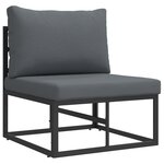 vidaXL Ensemble de canapé de jardin 5 Pièces Noir 213 x 141.5 x 71 cm