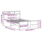 vidaXL Cadre de lit Brun cire 135 x 190 cm Bois d'ingénierie