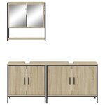 vidaXL Ensemble de meubles de salle de bain 3 Pièces chêne sonoma