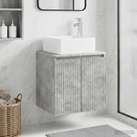 vidaXL Vanité de lavabo mural Gris béton 53 x 35 x 63 cm