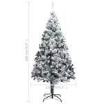 vidaXL Sapin de Noël artificiel avec neige floquée vert 180 cm PVC