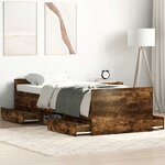 vidaXL Cadre de lit sans matelas chêne fumé 90x200 cm