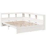 vidaXL Lit bibliothèque sans matelas blanc 160x200 cm bois pin massif