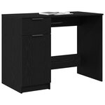 vidaXL Bureau avec porte Chêne noir 100 x 50 x 75 cm Bois d'ingénierie