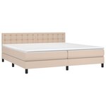 vidaXL Sommier à lattes de lit avec matelas LED Cappuccino 200x200 cm