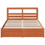 vidaXL Cadre de lit Cire marron 150 x 200 cm Bois de Pin Massif