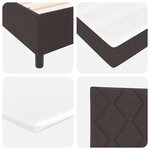 vidaXL Lit à ressorts avec matelas Marron foncé 200 x 200 cm tissu