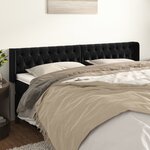 vidaXL Tête de lit avec oreilles Noir 203x16x78/88 cm Velours