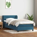 vidaXL Sommier à lattes de lit et matelas bleu foncé 80x210 cm velours