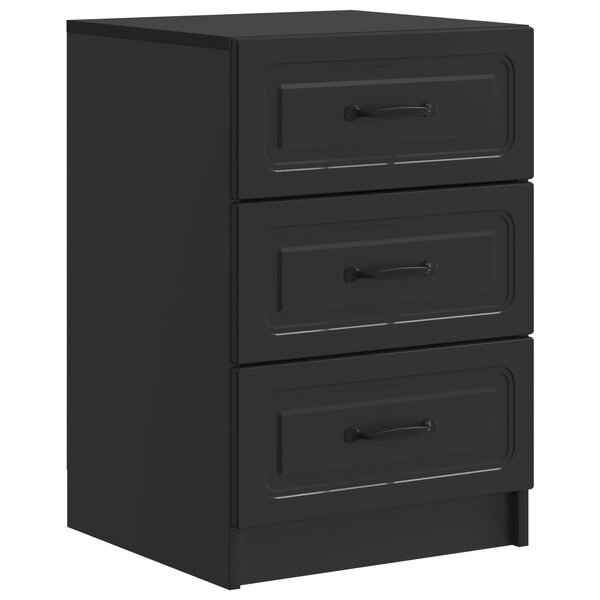 vidaXL Cabinet de chevet Noir 43 x 41 x 63 5 cm Bois d'ingénierie