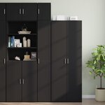 vidaXL Armoire de rangement mince noir 30x42 5x225cm bois d'ingénierie