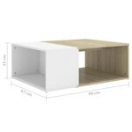 vidaXL Table basse blanc et chêne sonoma 90x67x33 cm bois d'ingénierie