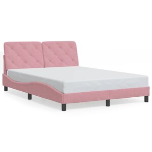 vidaXL Cadre de lit sans matelas rose 140x200 cm velours