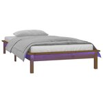 vidaXL Cadre de lit à LED sans matelas 90x190 cm bois massif