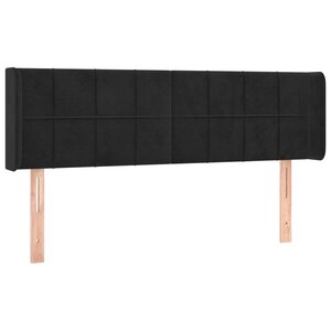 vidaXL Tête de lit avec oreilles Noir 147x16x78/88 cm Velours
