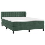 vidaXL Sommier à lattes de lit et matelas Vert foncé 140x200cm Velours