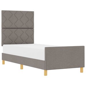 vidaXL Cadre de lit avec tête de lit Taupe 80 x 200 cm tissu
