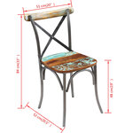 vidaXL Chaises à manger lot de 2 bois de récupération solide