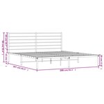 vidaXL Cadre de lit métal sans matelas avec tête de lit noir 200x200cm