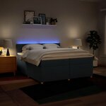vidaXL Sommier à lattes de lit avec matelas Bleu 200x200 cm Tissu