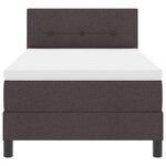 vidaXL Lit à ressorts avec matelas et LED marron foncé 80x200 cm Tissu