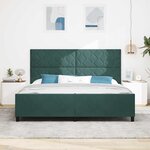 vidaXL Cadre de lit avec tête de lit Vert foncé 200 x 200 cm Velours
