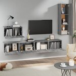 vidaXL Ensemble de meubles TV 4 Pièces Sonoma gris Bois d'ingénierie
