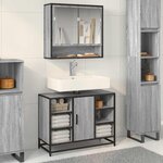vidaXL Armoire lavabo de salle de bain sonoma gris bois d'ingénierie