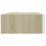 vidaXL Étagères à tiroir murales 2 Pièces Chêne et blanc 40x23 5x10cm MDF