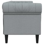 vidaXL Canapé Chesterfield Gris clair 201.5 x 74.5 x 74.5 cm tissu
