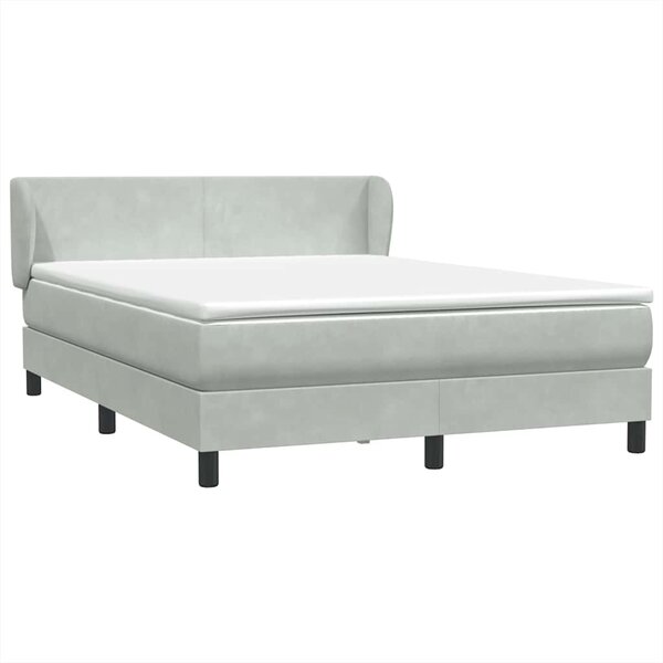 vidaXL Sommier à lattes de lit et matelas gris clair 160x210cm velours