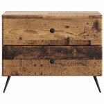 vidaXL Cabinet de chevet avec tiroir Bois ancien 62 x 34 5 x 47 5 cm