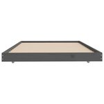 vidaXL Cadre de lit Gris 100x200 cm Bois de pin massif