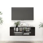 vidaXL Meuble TV mural Noir 102x35x35 cm Bois d’ingénierie