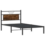 vidaXL Cadre de lit sans matelas chêne fumé 100x200 cm bois ingénierie