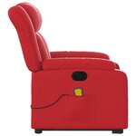 vidaXL Fauteuil inclinable de massage électrique rouge similicuir