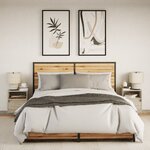 vidaXL Tables de chevet murales avec lumières LED 2 Pièces chêne sonoma