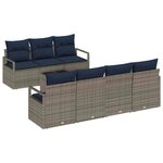 vidaXL Ensemble de Canapés avec coussin 8 Pièces Gris polyrotin