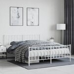 vidaXL Cadre de lit métal sans matelas et pied de lit blanc 160x200 cm