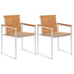 vidaXL Chaises de jardin avec coussins 2 Pièces Acacia solide et acier