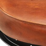 vidaXL Tabourets de bar lot de 2 noir/marron cuir véritable de chèvre